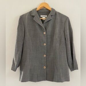 Brooks Brothers Vintage Gray 3/4 Sleeve Button Down Blouse